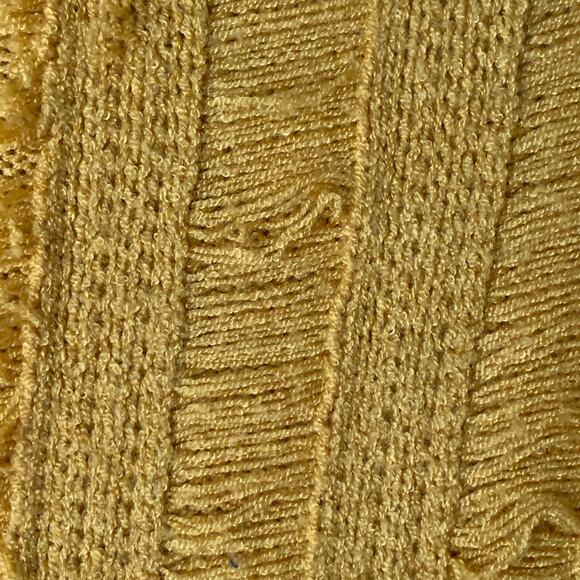 Gilli Yellow Turtleneck Sweater with Cuffed Long Sleeves High Low Size Medium - Picture 12 of 16